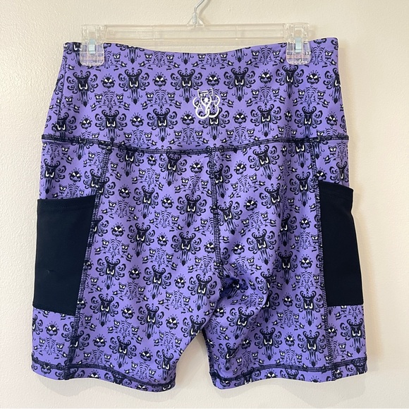 Disney Haunted Mansion wallpaperPatterned Women's Bike Shorts with Black Accents - Picture 2 of 8